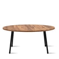 thumbnail image 2 of Walnut Oval Coffee Table with Black Metal Legs, Modern Style Coffee Table, Modern Round Coffee Table for Living Room,Modern Oval/Round Side Table,Coffee Tables For Living Room,Accent table, 2 of 4