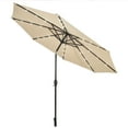 thumbnail image 2 of Gymax 10 ft Patio Table Market Umbrella Yard Outdoor w/ Solar LED Lights Beige, 2 of 9