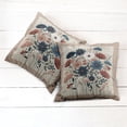 thumbnail image 6 of Ambesonne Rustic Throw Pillow Cover 2 Pack, Modern Botanical Wild Floral, 24", Warm Taupe Dark Blue Ruby, 6 of 7