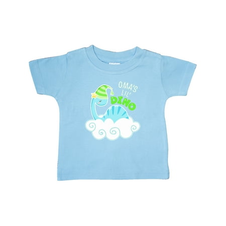 

Inktastic Oma s Lil Dino with Cute Blue Baby Dinosaur Gift Baby Boy or Baby Girl T-Shirt