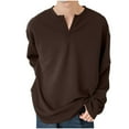 thumbnail image 2 of pstuiky camisetas de manga larga para hombre, Camisas casuales de manga larga con cuello en V y color liso para hombre tops de invierno para hombre xxxl, 2 of 4