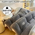 thumbnail image 6 of WOOW DEPOT Sherpa Fleece Queen Comforter Reversible, 1 PCS, Heavy 7.5lbs Quilted Bedding Warm Cozy Machine Washable, Gray, 6 of 9