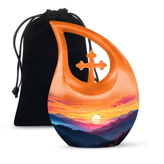 JAGSHASHI Wilderness Cremation Urns For Women - Urns Ashes Male - Large Human Urn - Urn For Ashes For Men - 10 Inch With Velvet Bag - Urn For Cremation Ashes - Decorative Urns For Ashes