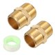 thumbnail image 1 of Uxcell 2pcs Niple Hexagonal de Latón, Adaptador de Tubo Roscado 3/4 NPT Macho x 3/4 NPT Macho con Cinta PTFE, Tono Dorado, 1 of 6