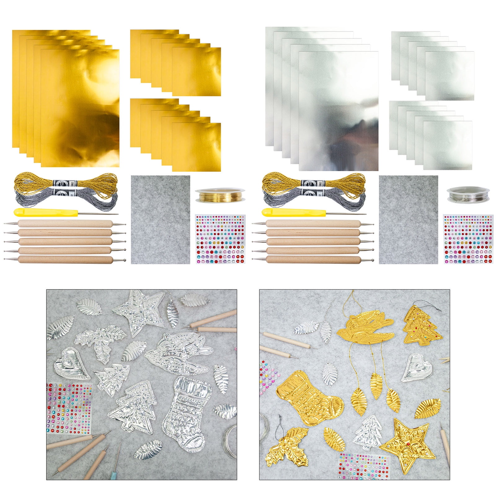Foil Embossed Holiday Decorations Set Easy Assembly Christmas Art Craft Supplies For Kids And Adults Art Craft Project