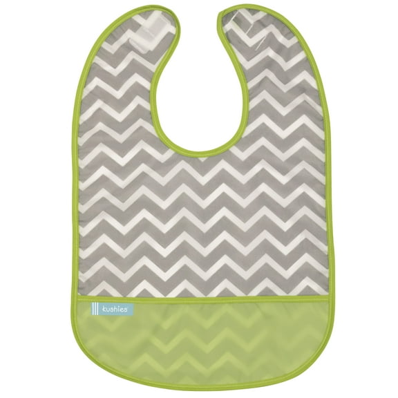 Kushies Cleanbib 12M  Neutral Green Chevron