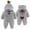 Gray, variant on Baby Boy Girl Button Fleece Hooded Jumpsuit Cute Cartoon Animal Fuzzy Sherpa Long Sleeve Warm Romper Footies Winter Outfit White 0-3 Months