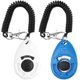 thumbnail image 1 of Clicker de entrenamiento para perros con correa para la muñeca, duradero, ligero, fácil de usar, Clicker de entrenamiento para mascotas para gatos, cachorros, pájaros, caballos. Perfecto para entrenamiento conductual, paquete de 2 brillar Electrónica, 1 of 5