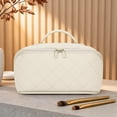 thumbnail image 4 of Gynky Large Travel Makeup Bag for Women - Waterproof Cosmetic Bag, Flat Open Toiletry Bag with Ample Space for Skincare, Brushes & Travel Essentials, Portable Design（White）, 4 of 7