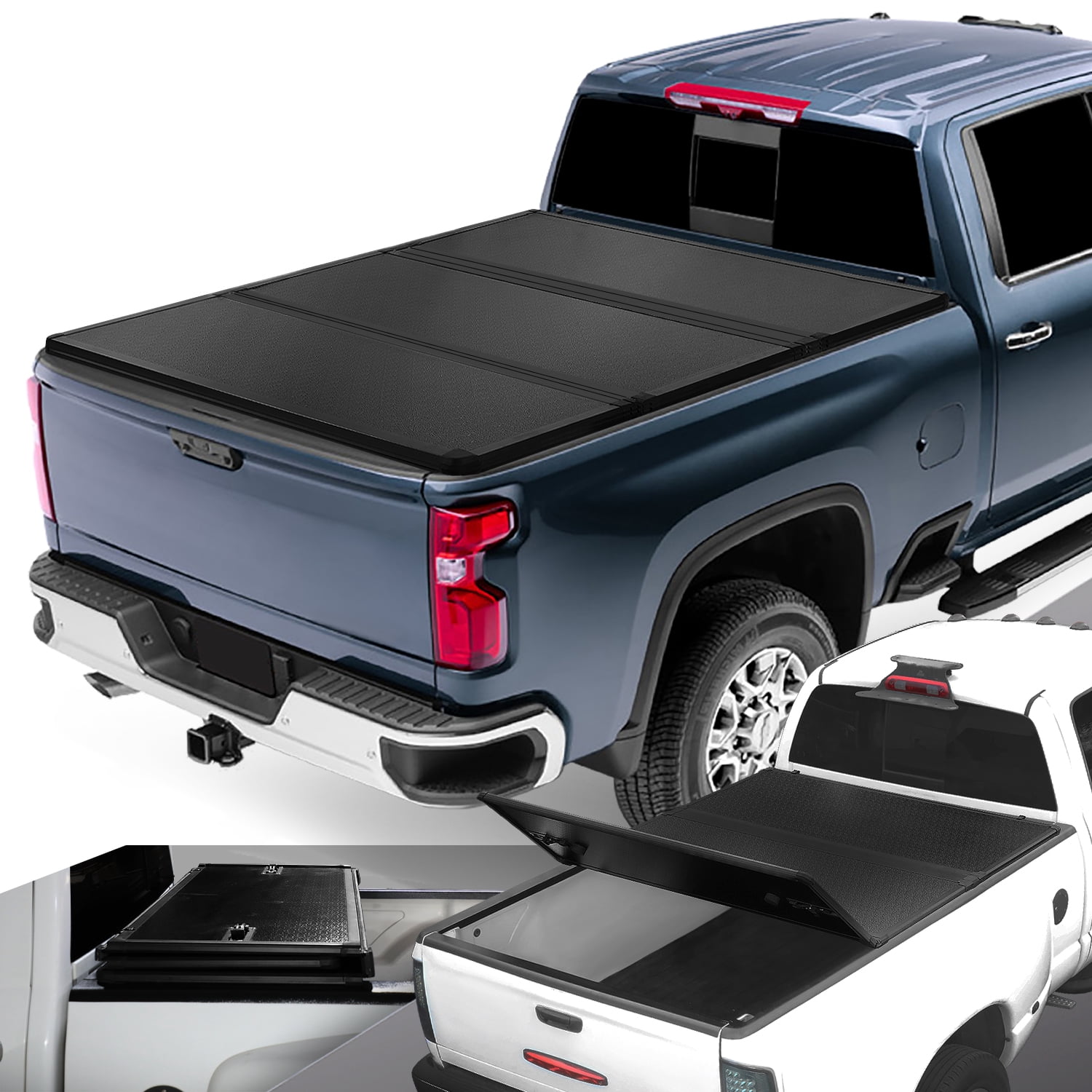 DNA Motoring Hard Solid Tri-Fold Tonneau Cover for 14-18 Silverado Sierra 6.5 Ft Short Bed