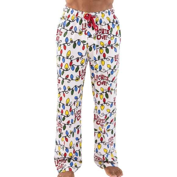 Lazy One Pajama Pants For Men Men's Separate Bottoms Lounge Pants Animal Christmas Reindeer (Lights Out! Small)
