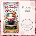 thumbnail image 2 of Red Truck Valentine's Day Banner Teddy Bear Love Display Pink Roses Cherry Blossom Romantic Backdrop for Valentine's Day Party Romantic Date Photo Shoot, 2 of 9