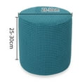 thumbnail image 4 of Stretch Ottoman Slipcovers, Soft Non Slip Ottoman Cover With Elastic Bottom Jacquard Footstool Protect Furniture Protector Covers, Washable-Navy-Round, 4 of 4