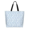 thumbnail image 1 of Fotbe Gray White Floral Bolsa Tote Estética de Lona con Estampado para Mujer - Bolsa Reutilizable de Hombro Casual para Vacaciones, Compras, Trabajo y Gimnasio, 1 of 8