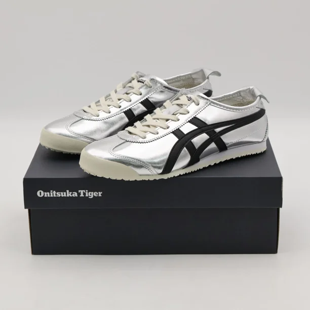 1183B566-020 Onitsuka & Tiger Mexico 66 Pure Silver Black (Men's)