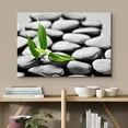 thumbnail image 2 of IDEA4WALL Canvas Print Wall Art - Zen Meditation Black Beach Pebble with Sprouting - Plant Floral Nature Photography Realism Scenic Cool for Living Room, Bedroom, Office - 12"x18", 2 of 5