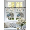 thumbnail image 3 of Blue Truck Christmas Sheer Curtains 45 Inch Length 2 Panels Set, Xmas Balls Snowflake Vintage Voile Window Treatment Rod Pocket Small Kitchen Curtains Drapes for Bedroom 52"x45"x2, 3 of 7