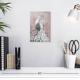 thumbnail image 3 of Elephant Stock Regal Peacock Ii Wall Art - Vertical Canvas Wall Art - Lobby Wall Decor - Animal Canvas - Pink And White Decor By Eva Watts - 8" x 12", 3 of 8