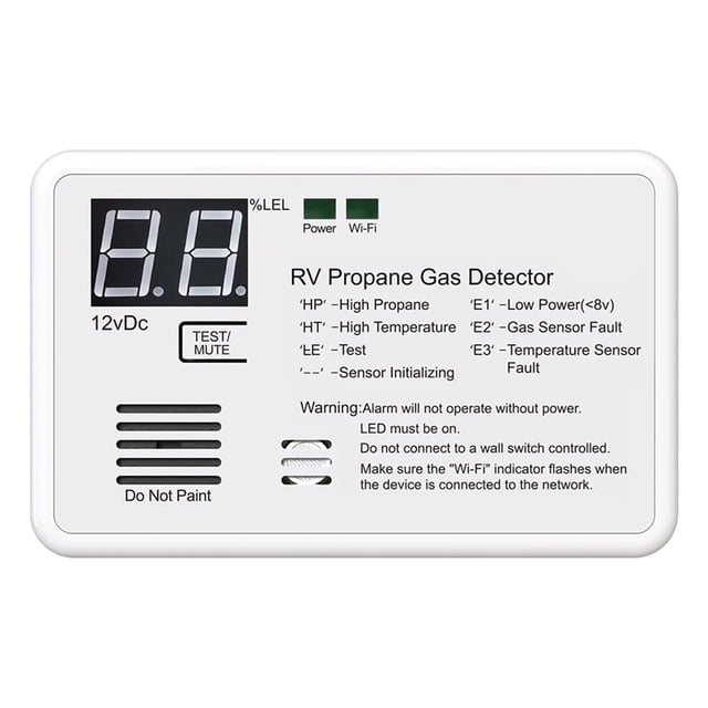 Detector de Gas Propano, Detector Digital de Gas Propano para Vehículos Recreativos, con CC de 12 V y Alarma de 85 DB, Ideal para Casas y Vehículos Recreativos.