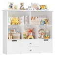 thumbnail image 4 of Homfa Kids Toy Storage Organizer, 5 Cubby Children Bookcase and Bookshelf with 4 Drawer on Wheels for Playroom, White, 4 of 8