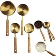 thumbnail image 2 of Torch 4Pcs Gold Measuring Cups Set, Ergonomically Wooden Handle, Stainless Steel Measure Cups, Precise Measurements, for a Perfect, Balanced Taste, 2 of 6