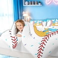 thumbnail image 3 of meiyoeat Ice Cream Baseball Full Size Comforter Sets for Girls, Blue Yellow Drip Monogrammed B Bedding Comforter Set, Polkadot Reversible, 3 Pieces, 1 Comforter and 2 Pillowcases, 3 of 6
