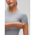 thumbnail image 5 of CRZ YOGA Softembrace High Neck Tops for Women Soft Casual Shirts Basic Short Sleeve T-Shirt, 5 of 6