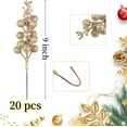 thumbnail image 6 of Christmas Glitter Berries Stems,20 Pcs Artificial Christmas Berry Stems Christmas Tree Picks for Xmas Ornaments, DIY Craft, Wreath, Crafts, Holiday and Home Decor (Champagne), 6 of 9
