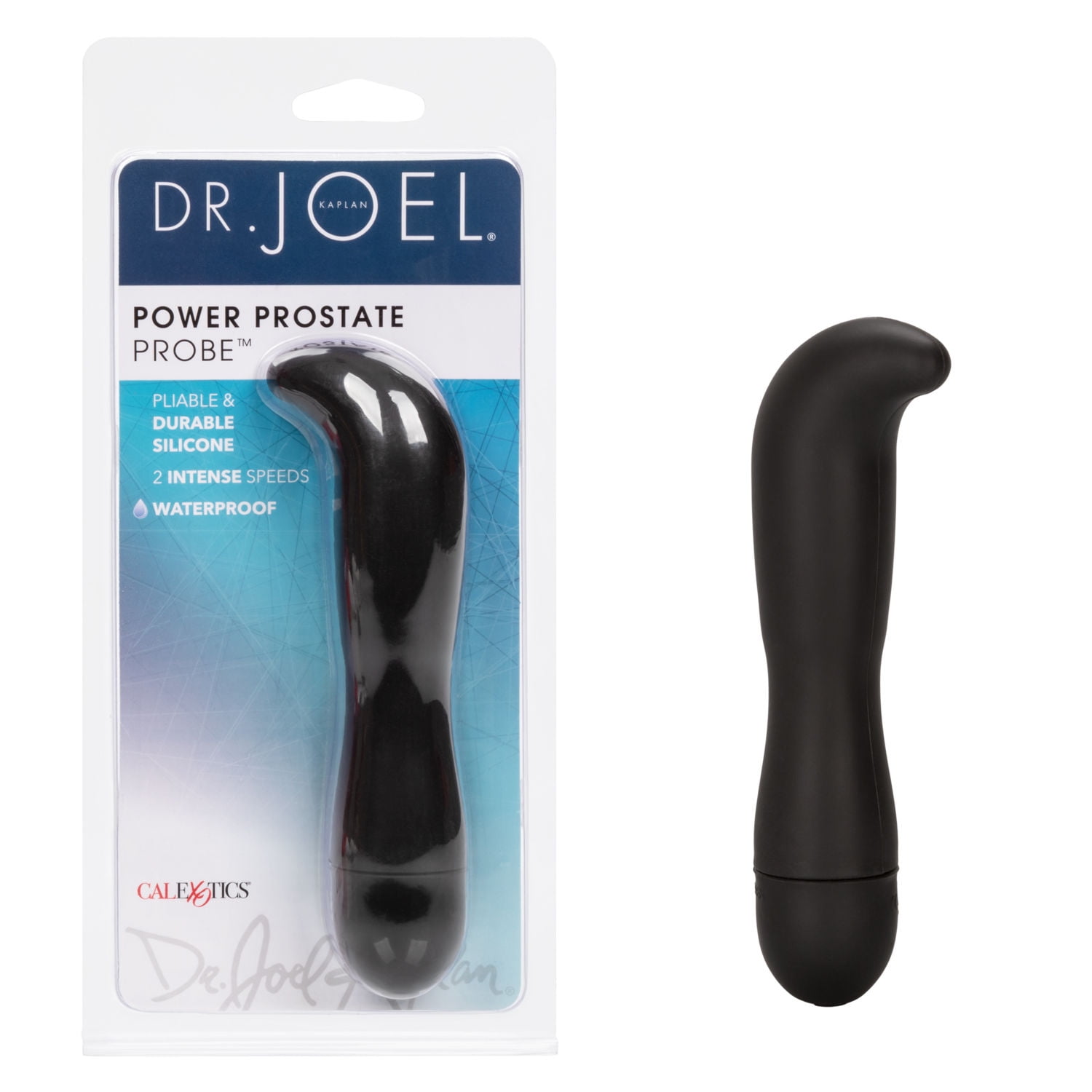California Exotic Novelties Dr. Joel Kaplan Power Prostate 2-Speed Curved Satin-Smooth Probe Vibrator, Black