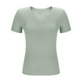 thumbnail image 5 of V Neck Short Sleeve Tshirt Tops Basic Casual Workout Plain Tee Shirts Fitted Tunic Fashion Trendy Cloths 2025, 5 of 5