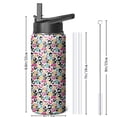thumbnail image 4 of Leopard Print Insulated Stainless Steel Water Bottle with Straw & Cleaning Brush – 18 Oz | Leakproof, BPA-Free, 304 Stainless Steel, Wide Mouth, Travel Mug for Car, Gym, Office, 4 of 5