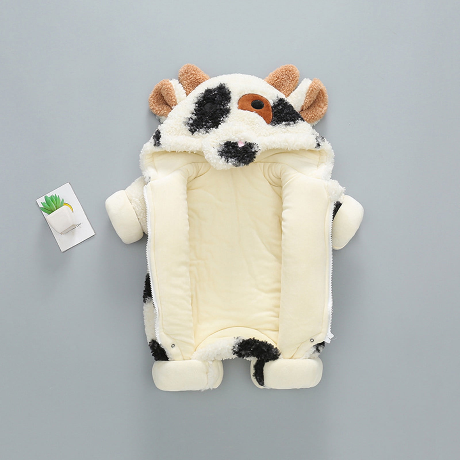 Baby Clothes Boy Girl Thick Snowsuit Winter Warm Coats Cow Prints Hooded Romper Jumpsuit