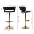 thumbnail image 7 of Swivel Height Adjustable Bar Stools Set of 2, Simple Velvet Bar Stools with Low Back and Gold Base, Counter Height Bar Chairs Luxury Gold Bar Stools for Kitchen Island, Pub and Dining Room, Black, 7 of 7