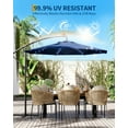 thumbnail image 6 of 10ft Solar LED Offset Hanging Market Patio Umbrella for Backyard, Poolside, Lawn and Garden w/Easy Tilt Adjustment, UV Protection, Sturdy 8 Ribs - with 32 LED Lights, 6 of 7