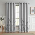 thumbnail image 1 of Melodieux Cortinas Anchas De Lino Con Bordado De Trigo Para Sala De Estar, Puerta De Patio, Ventana Grande, Con Ojales, Estilo Granja, Trigo Gris, 100 X 96 Pulgadas (1 Panel), 1 of 5