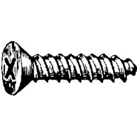 

Clipsandfasteners Inc 100 #10 X 3/4 Phillips Flat Head Tapping Screw Zinc