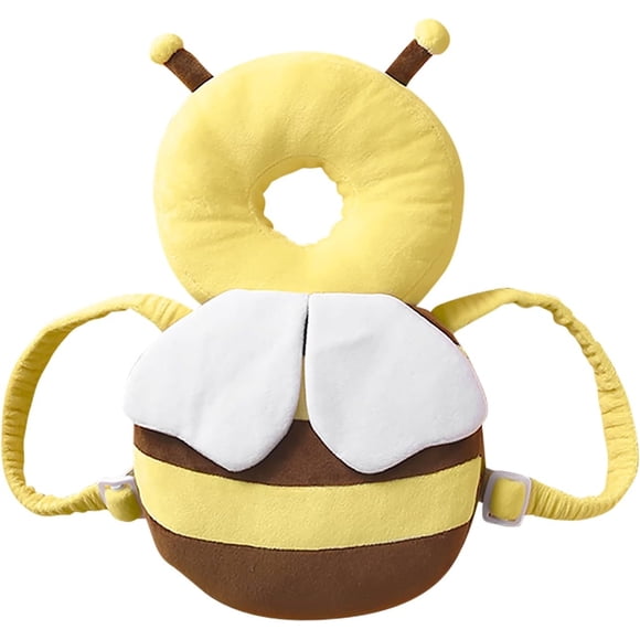 SONARIN Protector de Cabeza de Bebé,Almohadillas de Seguridad Ajustables Cojín de Protección Mochila Protectora para la Cabeza del Bebe Almohada Protección Anti-Caídas para Bebés(Abeja)