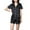 Black, variant on Women's Short Sleeve Satin Pajama Set - Button Down Silk Sleepwear Valentine's Day Pajamas Gift for Her 2 Piece Outfit Loungewear Set,Sizes S-XXL