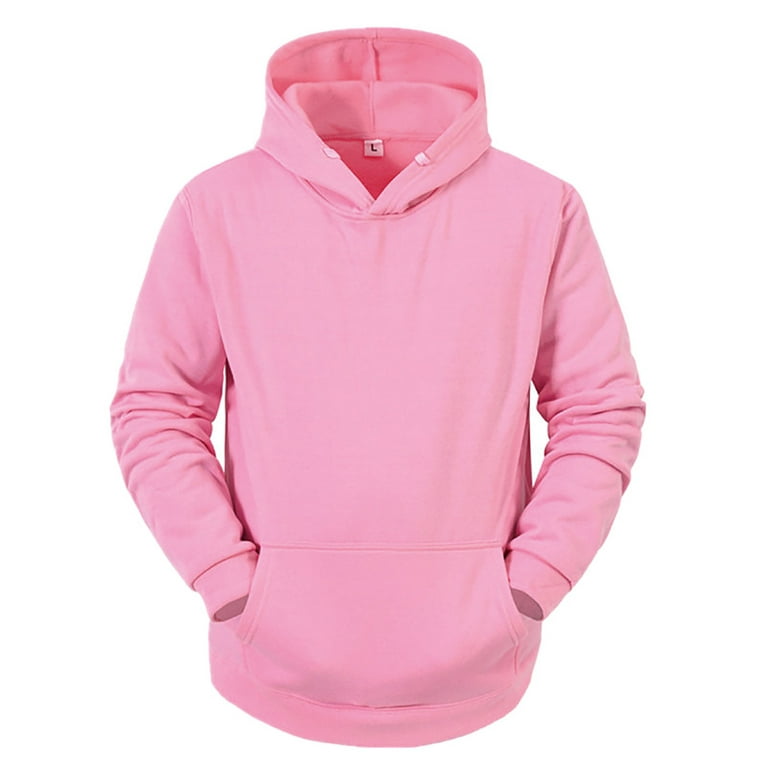 EHTMSAK Loose Sweatshirt for Men Solid Patchwork Hoodies for Men Long  Sleeve Men Long Coat Mens Ripped Denim Jacket Pink1 L 