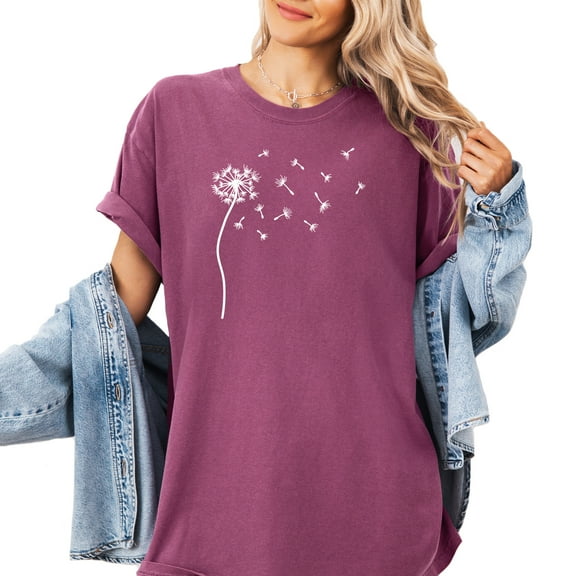 Verita Culture Dandelions Flower Funny Women’s Summer Graphic Tee
