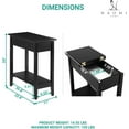 thumbnail image 5 of Flip Top Narrow End Table with Storage, Narrow Side Tables for Small Spaces, Slim End Table with Storage Shelf, Sofa Table for Bedroom, Living Room, Set of 2 - Black, 5 of 8