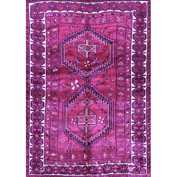Ahgly Company Indoor Rectangle Persian Purple Traditional Area Rugs, 7' x 9'