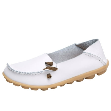 

AnuirheiH Women Shoes Round Head Casual Flat Shoes Loafers Soft Bottom Casual Single Peas Shoes Clearance Under $10