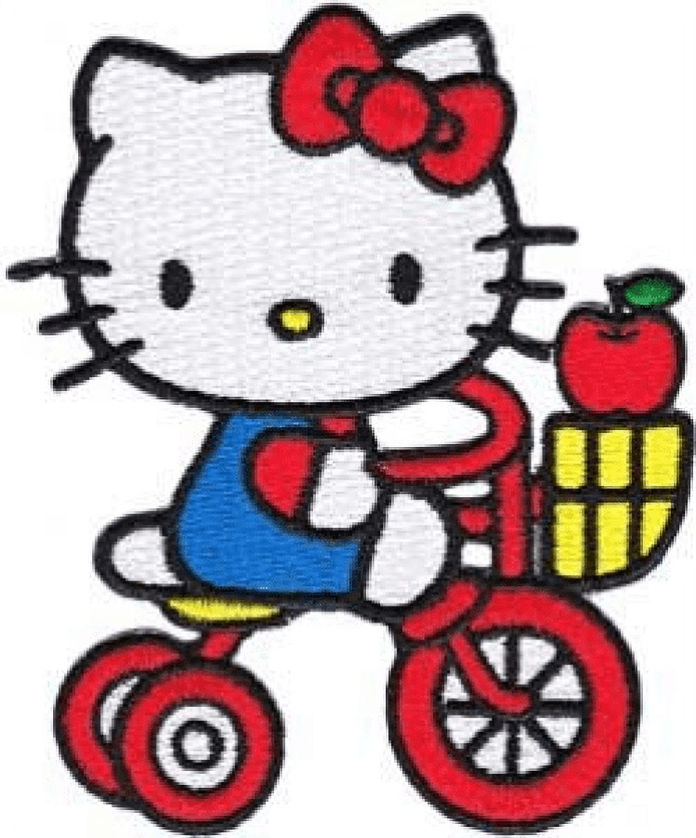 SANRIO RED HELLO KITTY with Camera Taking Picture- Iron on Patches/Sew  On/Applique/Embroidered