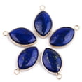 thumbnail image 3 of DIY 1pc Natural Lazuli Pendants with Golden Plated Brass Edge and Loop Dyed Horse Eye 25x14x5.5mm Hole: 2mm, 3 of 3