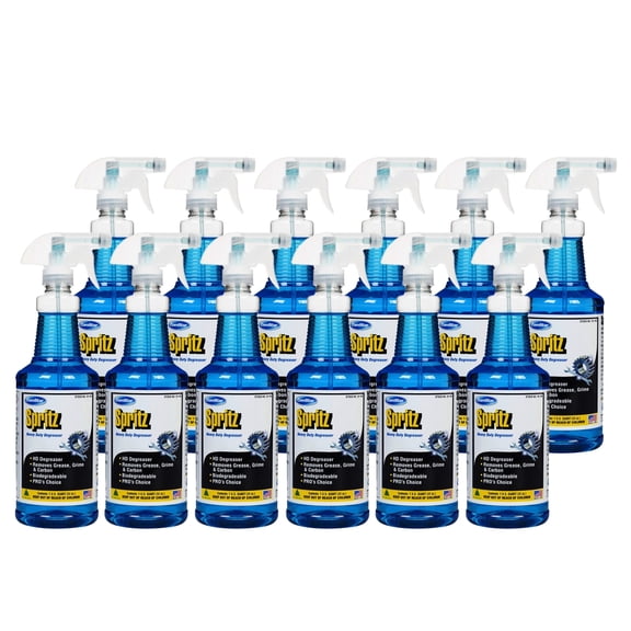 ComStar Spritz Heavy Duty Degreaser,1 Quart, Industrial Oil & Grease Cleaner, Removes Carbon, Dirt & Grime, Ideal for Machinery, Tools, Floors & Household Surfaces,Multi-Purpose Cleaning (PACK OF 12)