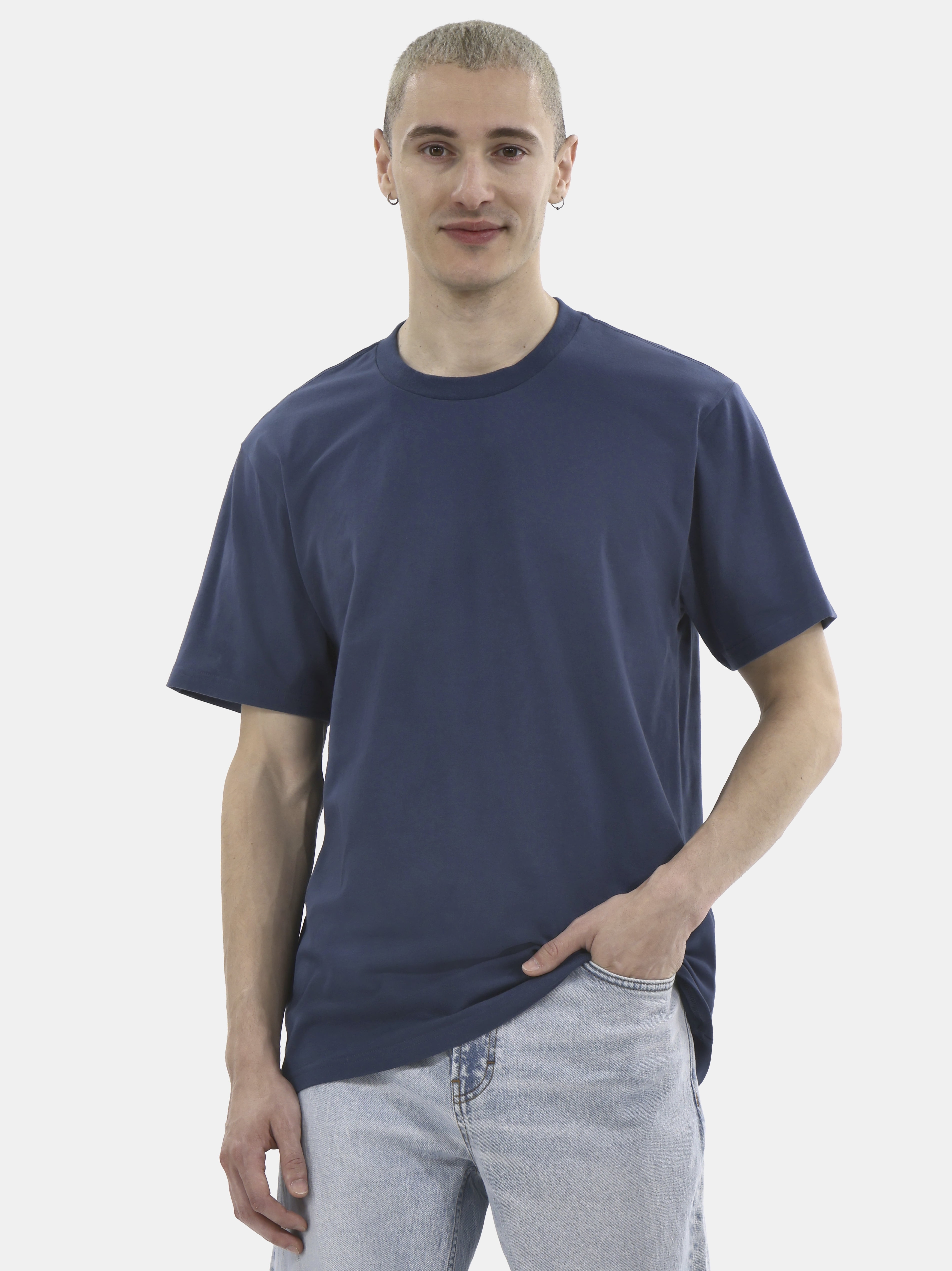 No Boundaries Flat Grey Basic Crewneck Undershirts with Short Sleeves, 2-Pack, Men's