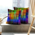 thumbnail image 6 of LALILO Throw Pillow Covers Art Bright Rainbow Tiled Art Cushion Cover 18" x 18", 2 Pack, 6 of 6