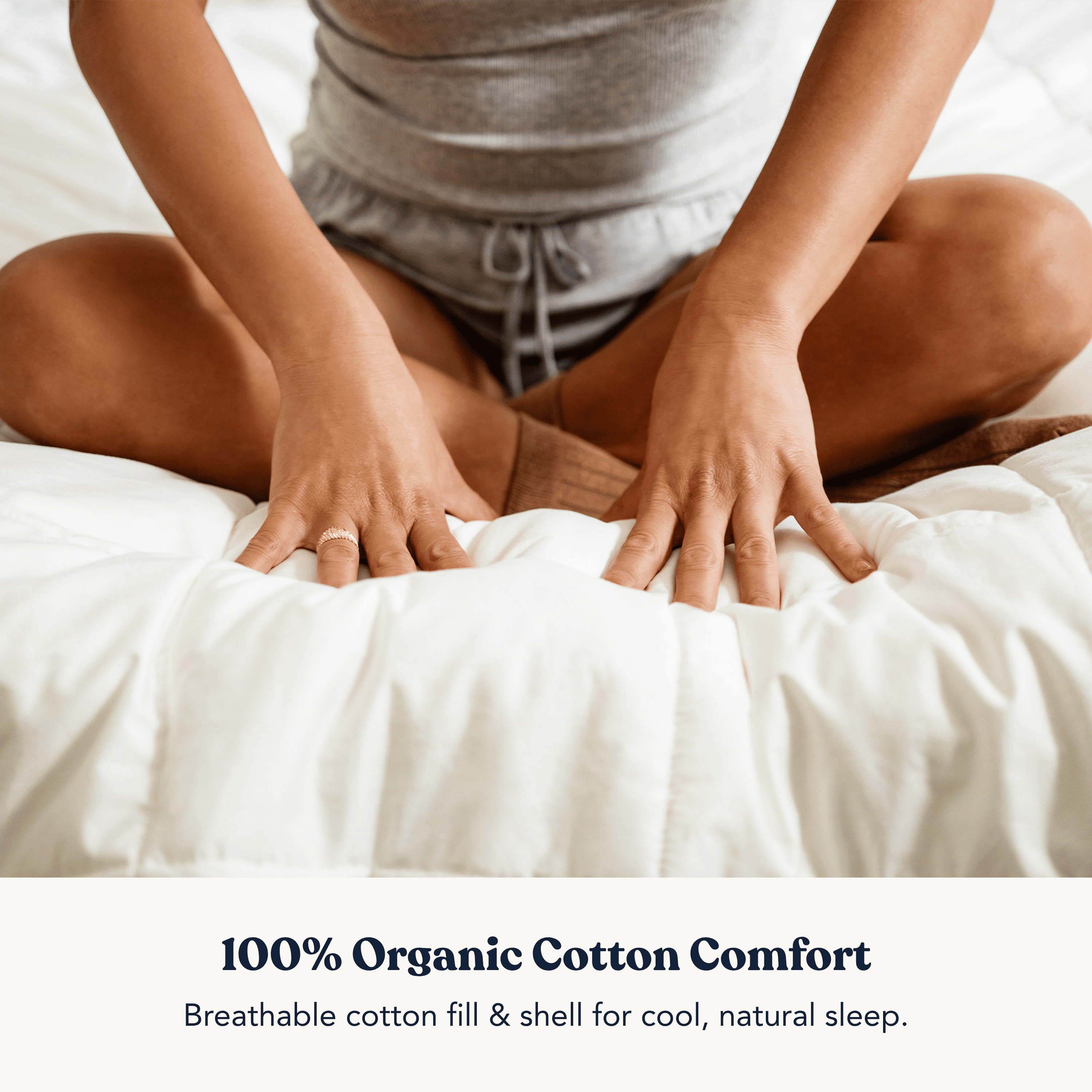 Delara Cotton Air Duvet Insert - 100% Organic Cotton Fill & Shell, GOTS + OEKO-TEX Certified, 400TC Sateen, 300 GSM, Baffle Box, Cool Summer Sleep - Twin (68"×86")
