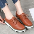 thumbnail image 5 of DADAWEN Women's Flats Platform Shoes Oxfords Casual Shoes Brown 9.5 US, 5 of 6